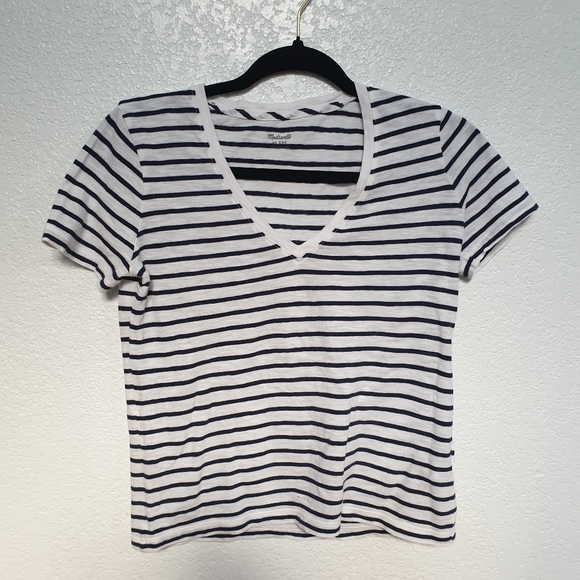Madewell black white stripe tshirt short sleeves Size XXS - Picture 1 of 7